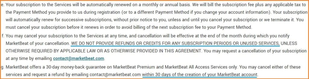 MarketBeat Daily Premium Reviews - MarketBeat Daily Premium Refund Policy